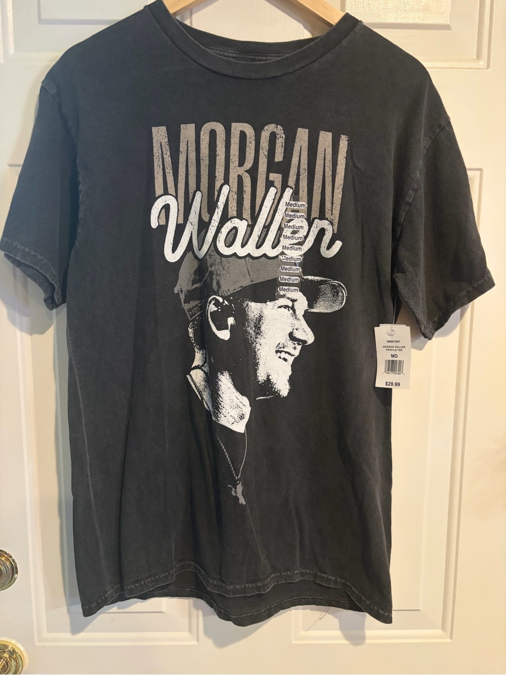 Morgan Wallen Profile T-Shirt Size M Black 100% Cotton